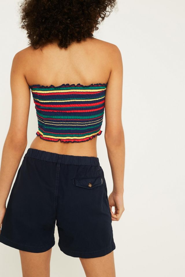 UO Rio Shirred Stripe Bandeau Top