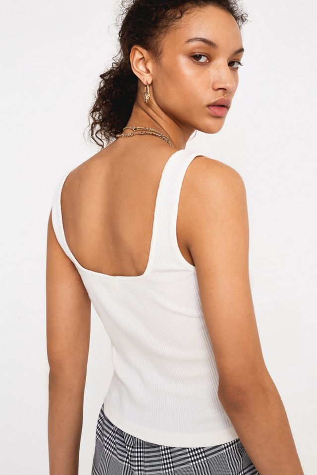 UO Square Neck Cream Vest  #3
