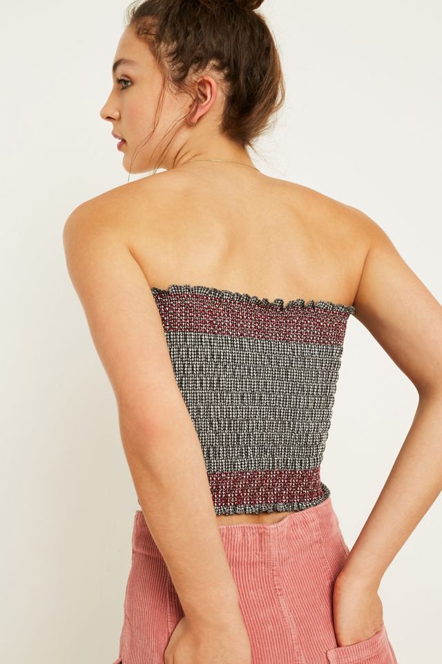 UO Gingham Smocked Bandeau Tube Top #4
