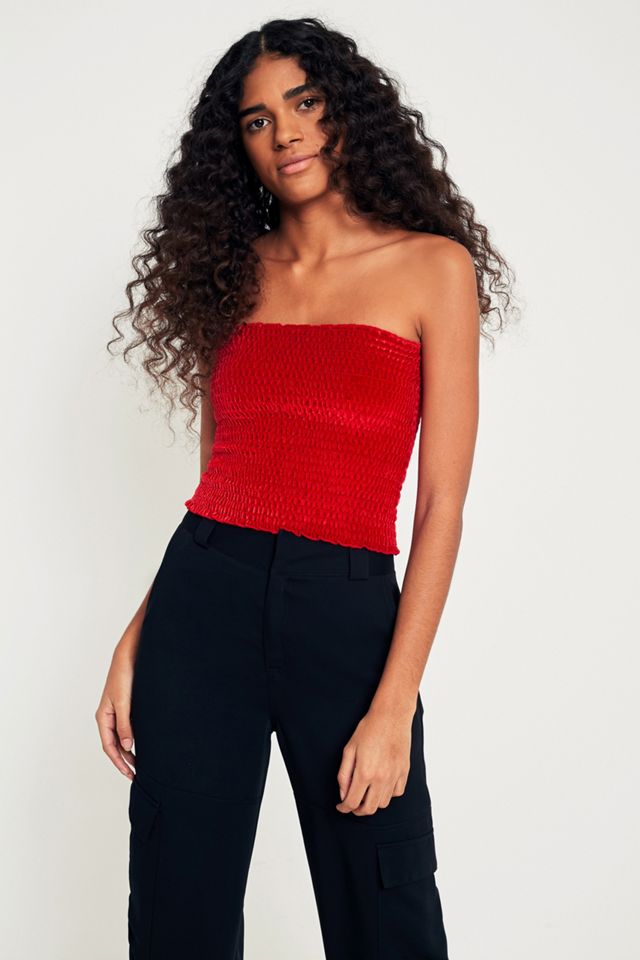 Light Before Dark Smocked Velvet Tube Top