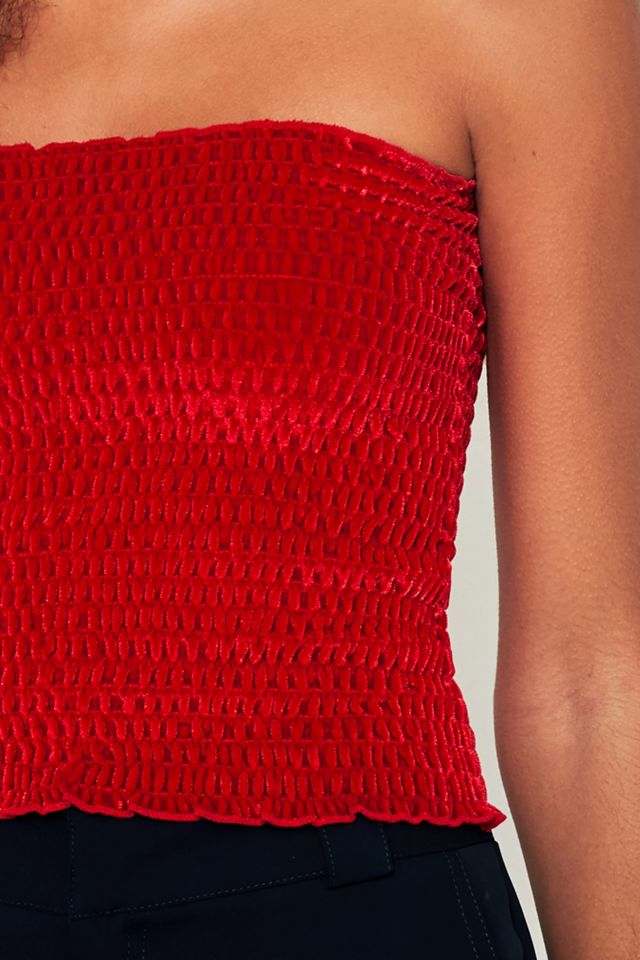 Light Before Dark Smocked Velvet Tube Top #1