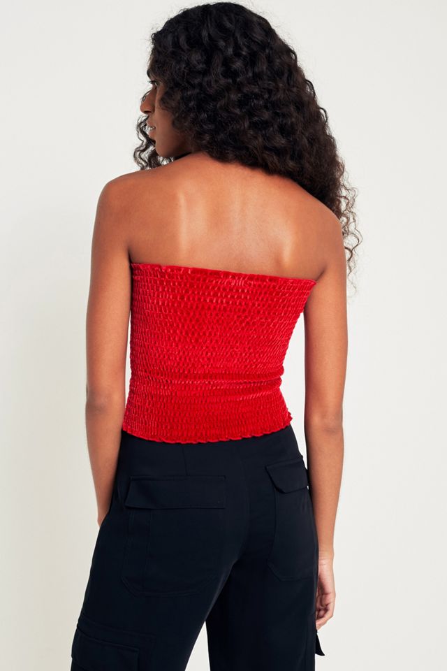 Light Before Dark Smocked Velvet Tube Top #2