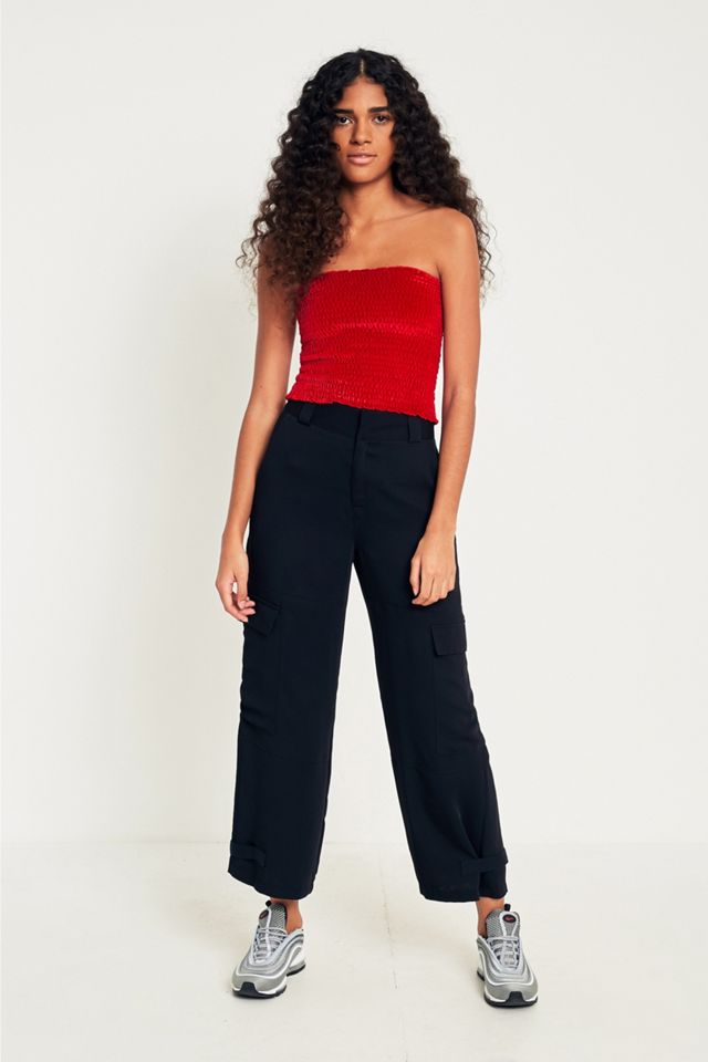 Light Before Dark Smocked Velvet Tube Top #3