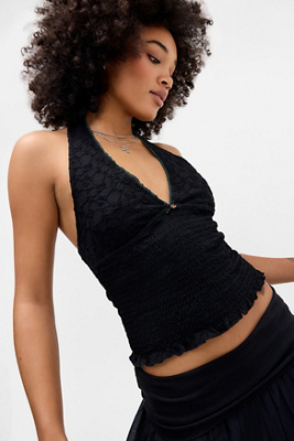 UO Hattie Shirred Halter Top Product Page