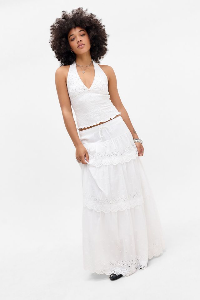 UO Hattie Shirred Halter Top #1