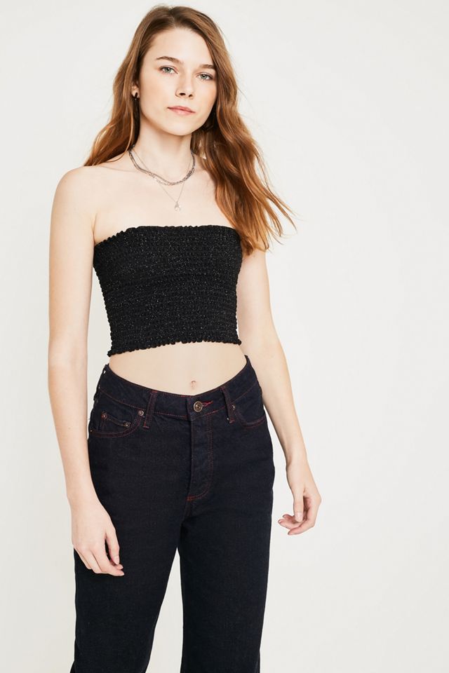 UO Black Glitter Tube Top #3