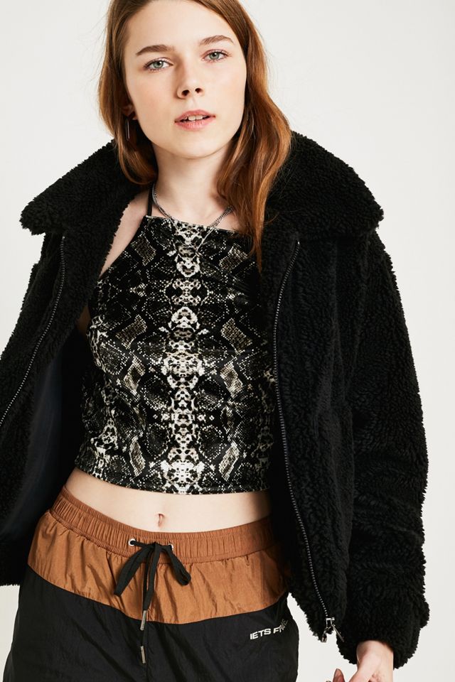 Urban Outfitters – Samtcamisole mit Schlangenprint und Riemchendesign #3