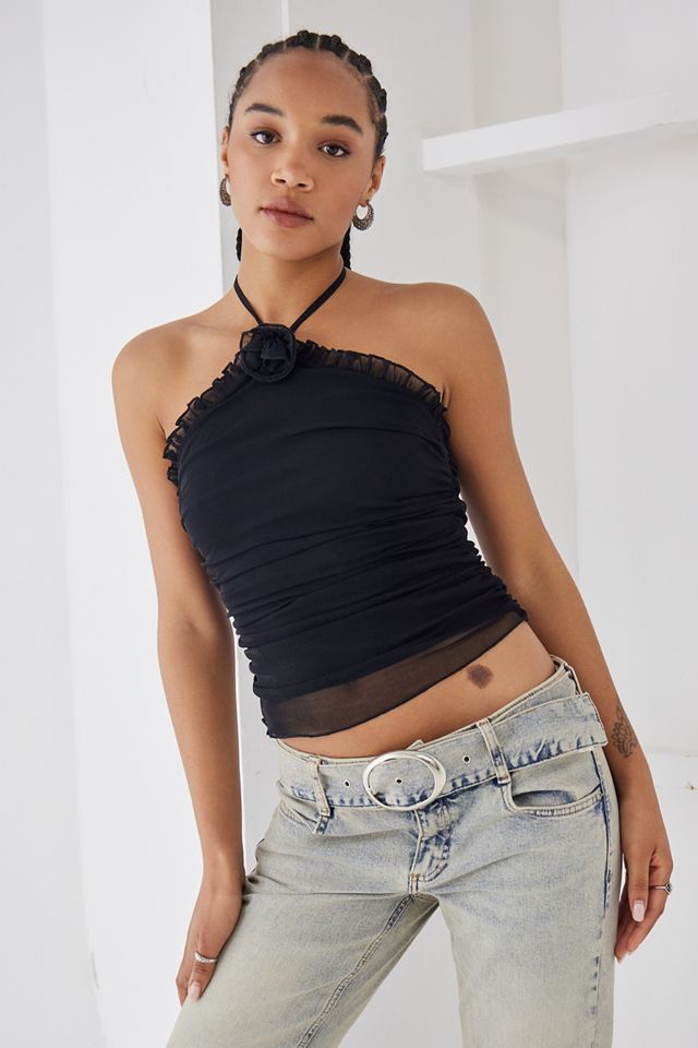 Light Before Dark Rosa Corsage Halterneck Top #1