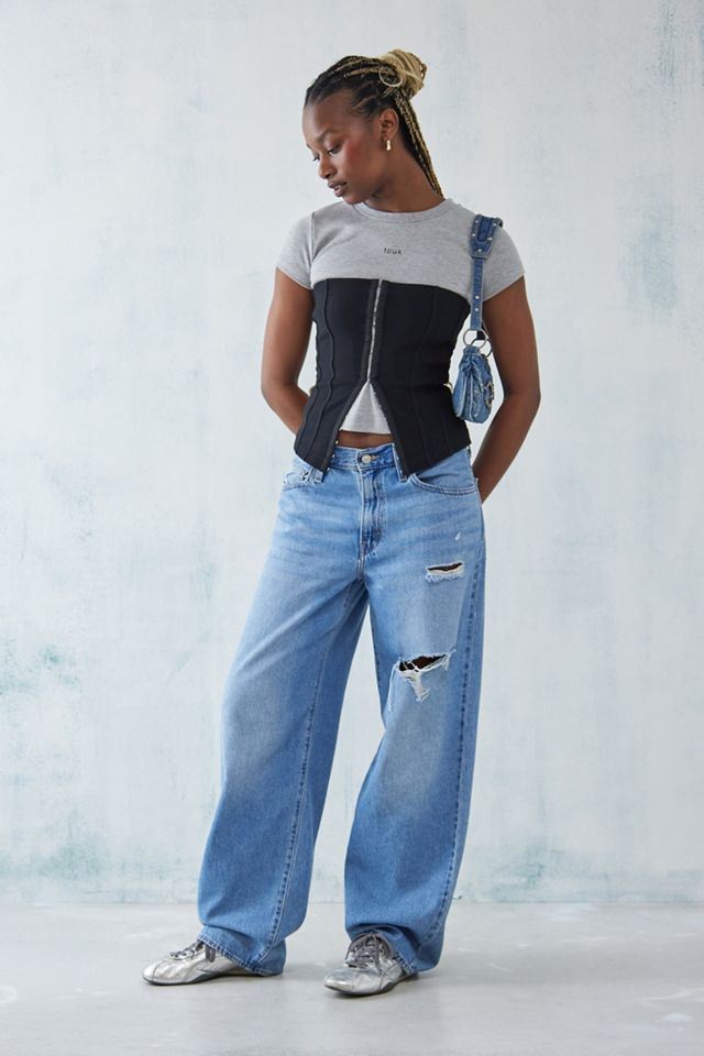 UO Haley Ponte Bandeau Corset Top #1