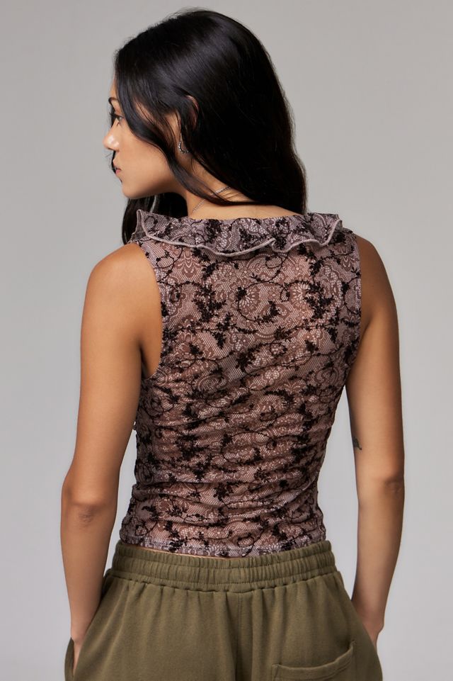 Débardeur en dentelle florale UO Ella #3
