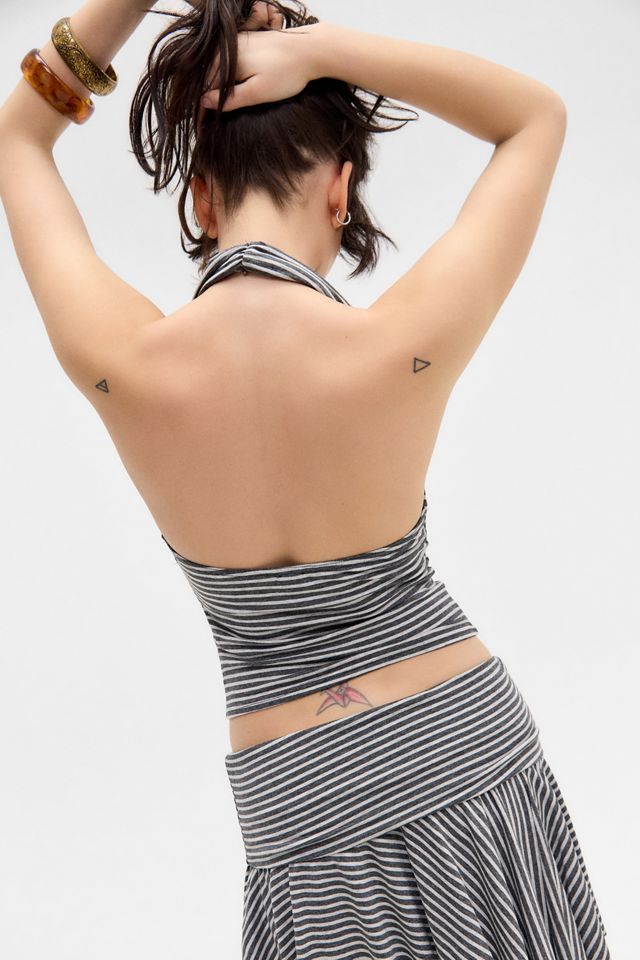 Silence + Noise Coyote Stripe Cowl Halter Top #2