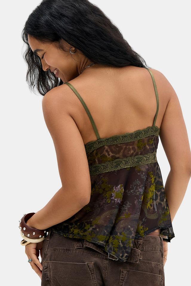Kimchi Blue Celia Babydoll-Cami mit Flockdruck #3