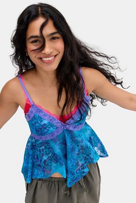 Kimchi Blue Celia Flocked Babydoll Cami
