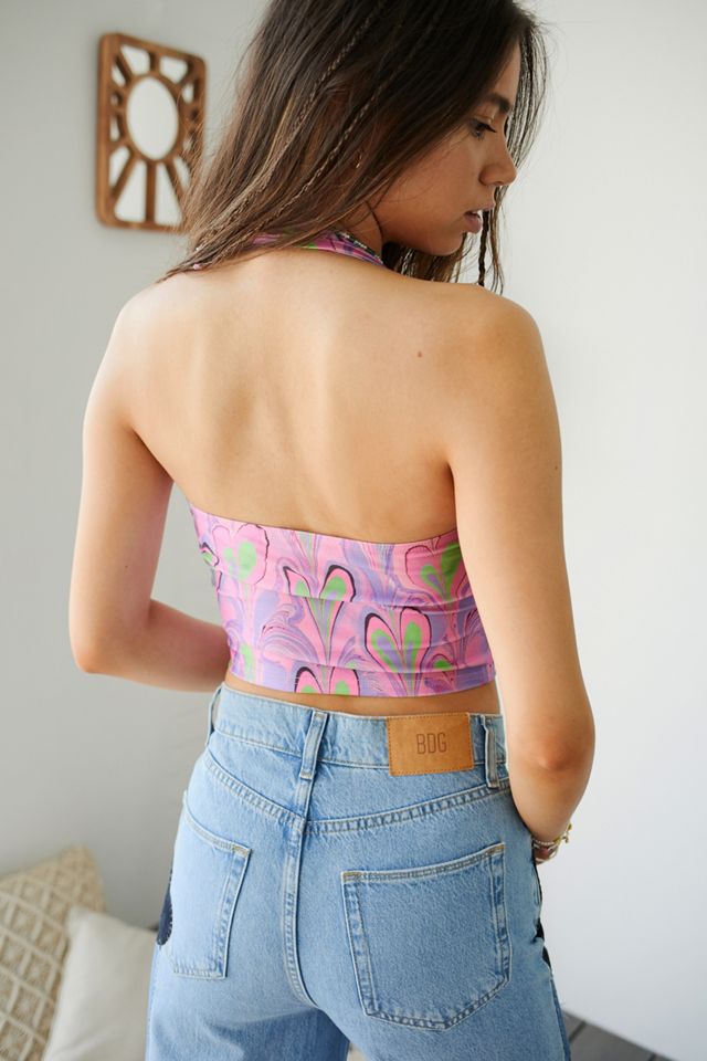 UO Pink Marble O-Ring Halter Top #2