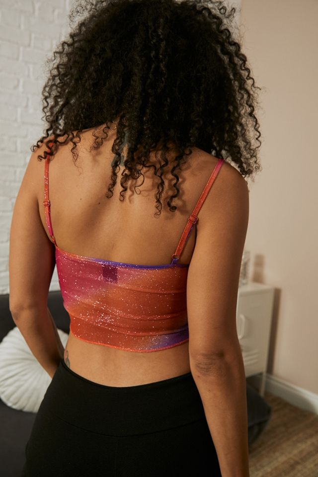 UO Glitter Tramonto Hanky Hem Mesh Cami #2