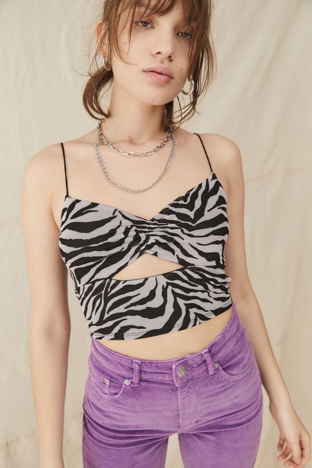 UO Mariana Mesh Cut-Out Top