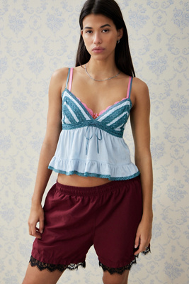 Kimchi Blue Marnie Babydoll Cami - Blue XL at Urban Outfitters