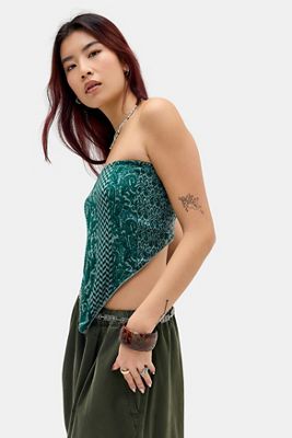 Top a fascia con stampa sciarpa UO