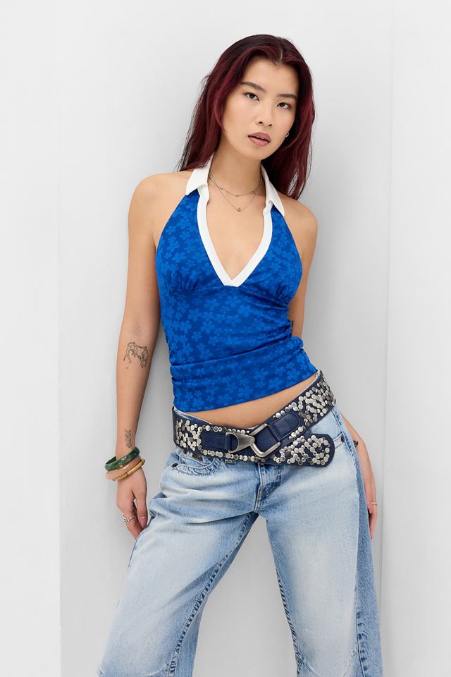 Camiseta sin Mangas con Cuello Halter Ashtin Kimchi Blue #2