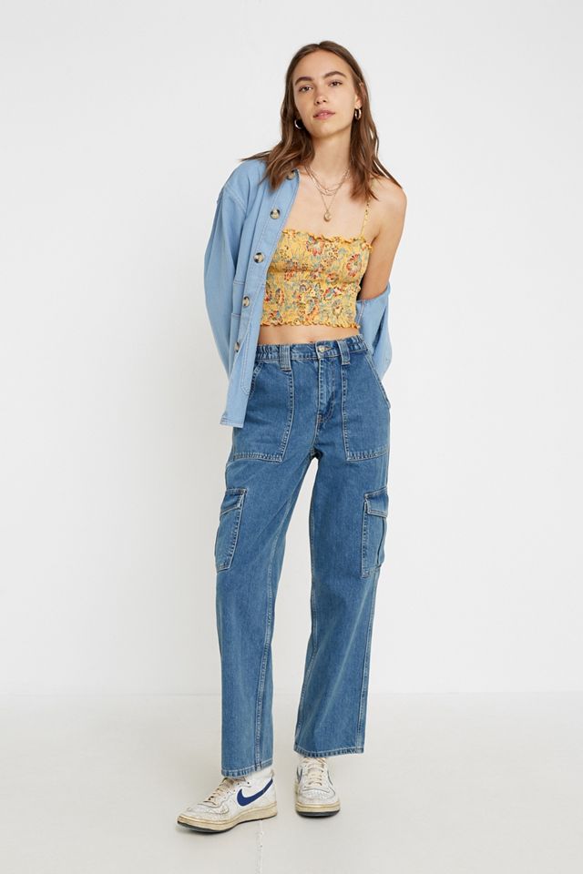 UO Yellow Floral Shirred Cami #2