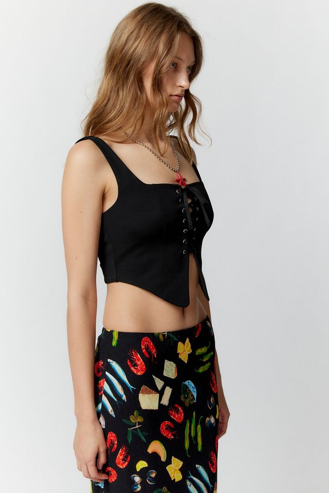 Silence + Noise Reina Lace-Up Top #2