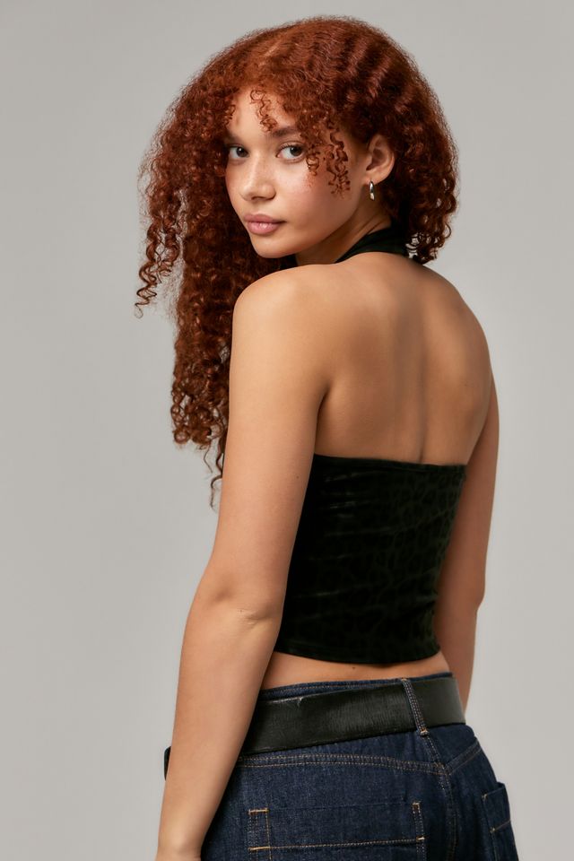 Silence + Noise Tyra Leopard Pleather Halter Top #4