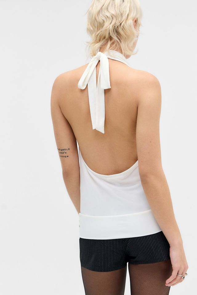Haut à col halter en cristal UO #3