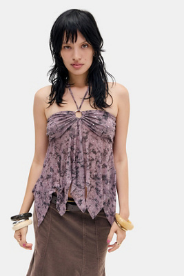 Silence + Noise Ava Diamanté Bandeau Top - Lilac XL at Urban Outfitters