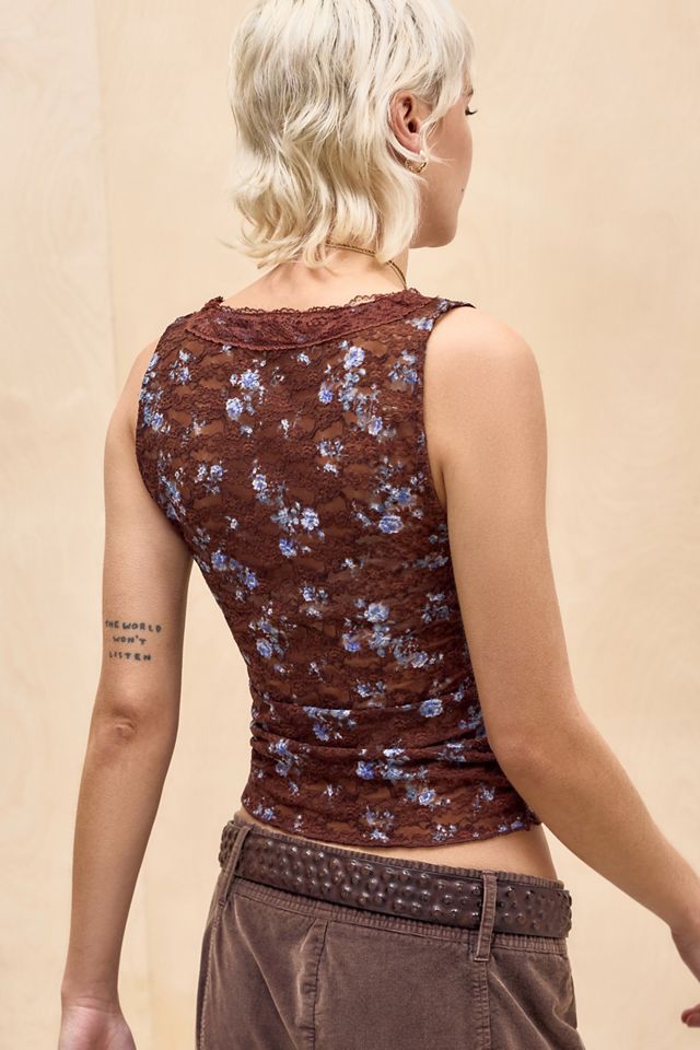 Top in pizzo floreale Ivy Kimchi Blue #3