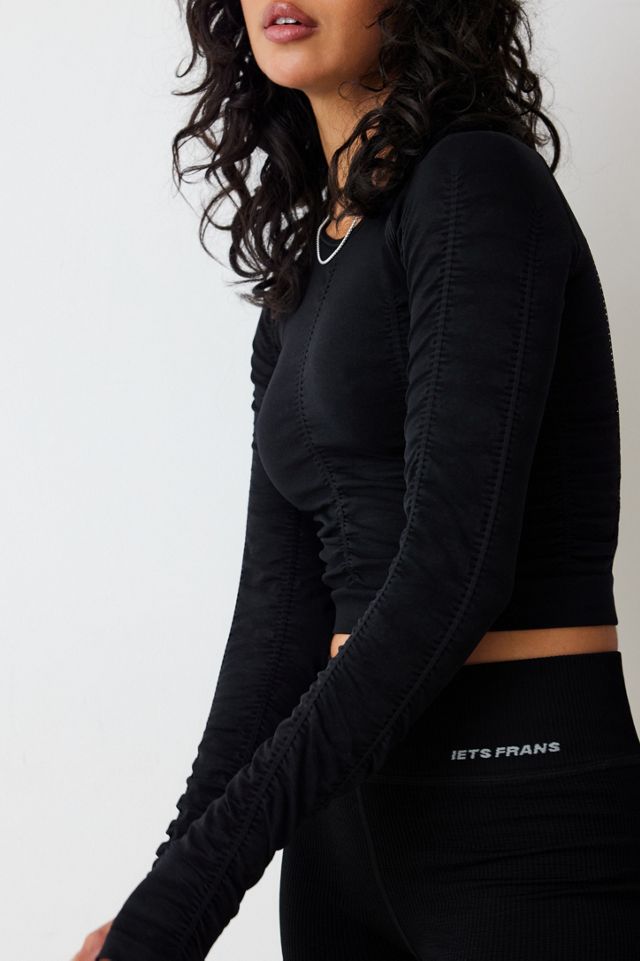 iets frans... crop top a maniche lunghe arricciato #1