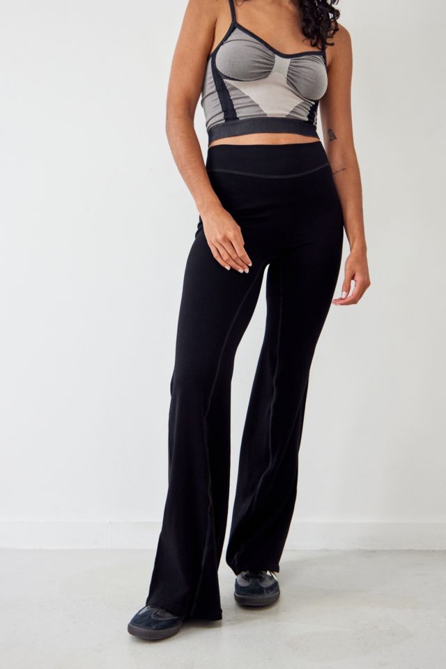 Black Lace-Up Ruched Flare Pants & Halter Crop Top – IRHAZ