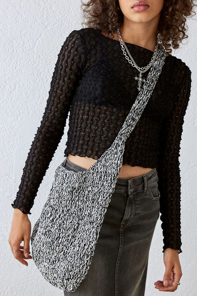 UO Popcorn Crossbody Slouch Knitted Bag Urban Outfitters UK
