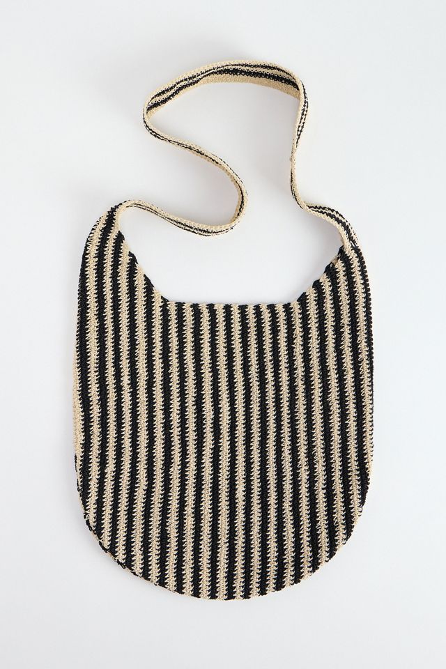 Borsa a tracolla UO a righe verticali in macramè #2