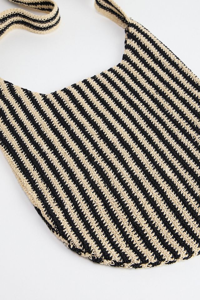 Borsa a tracolla UO a righe verticali in macramè #3