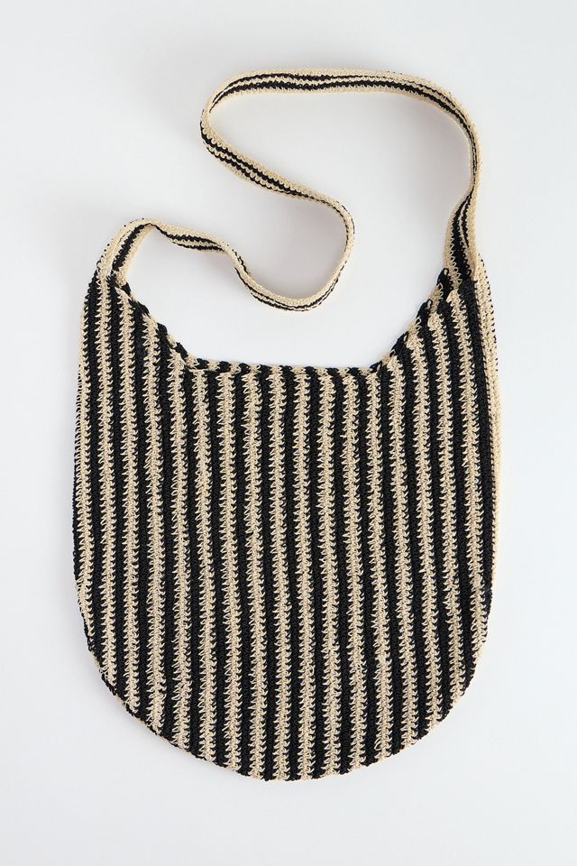 Borsa a tracolla UO a righe verticali in macramè #4