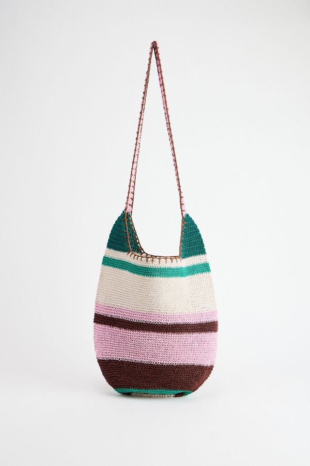 Bolso Sling de Macramé a Rayas Horizontales UO #1