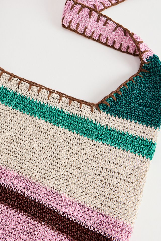 Bolso Sling de Macramé a Rayas Horizontales UO #2
