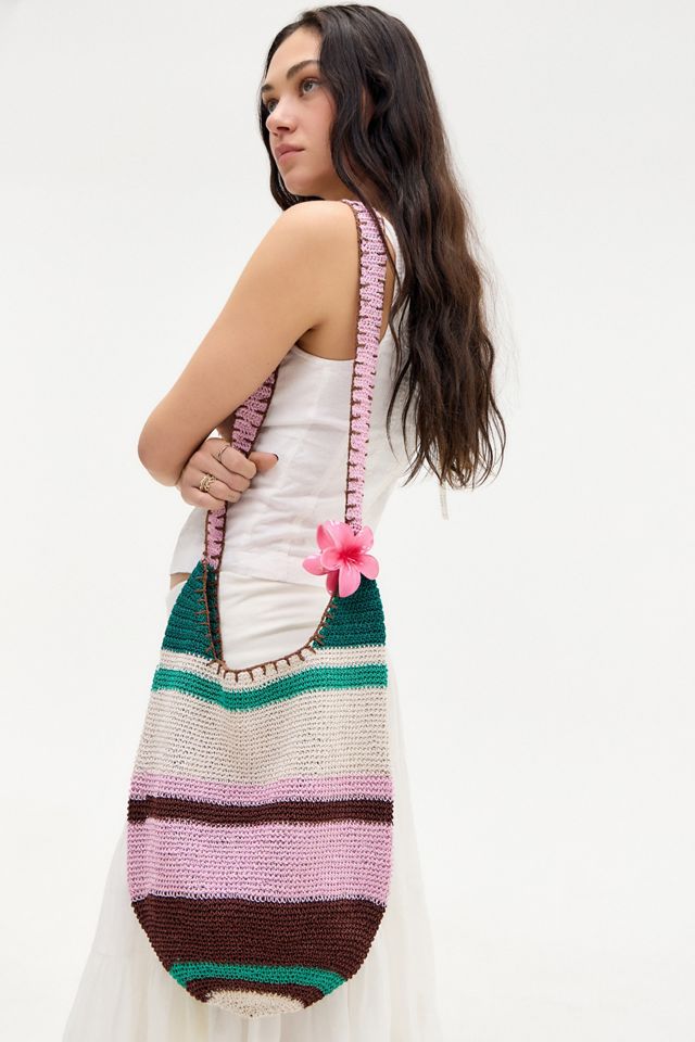 Bolso Sling de Macramé a Rayas Horizontales UO #5
