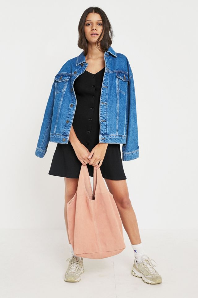 Suede Orange Slouch Tote Bag #1
