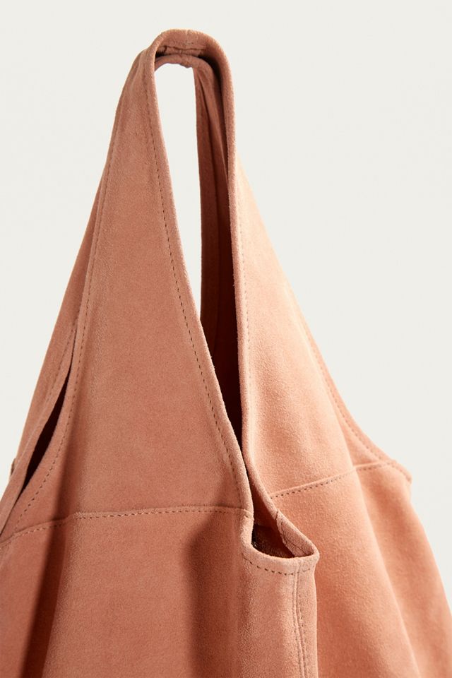 Suede Orange Slouch Tote Bag #2