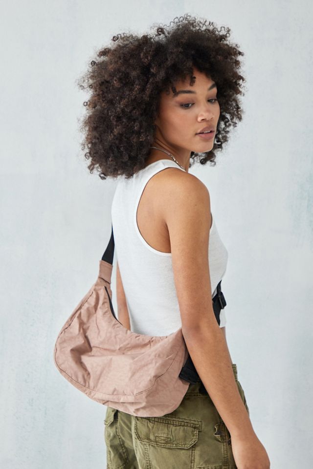 BAGGU Medium Nylon Crescent Bag in Brown