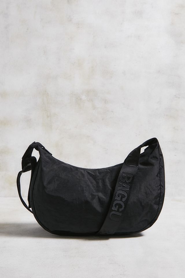 BAGGU Black Medium Nylon Crescent Bag #1