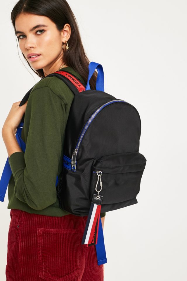 Tommy Jeans Logo Tape Black Mini Backpack Urban Outfitters UK