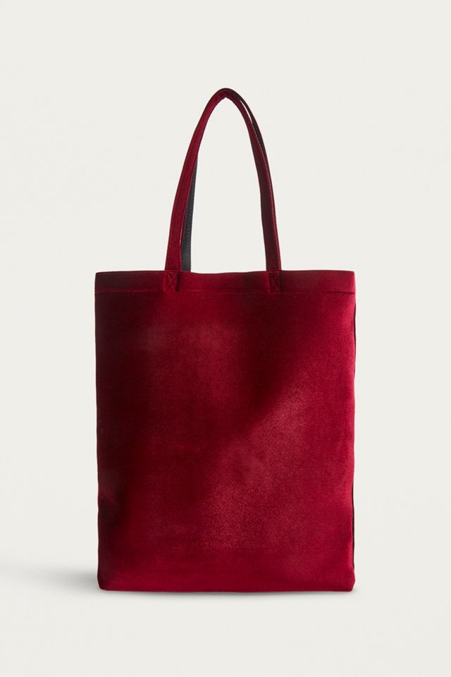 Unite Burgundy Velvet Embossed Tote Bag #3