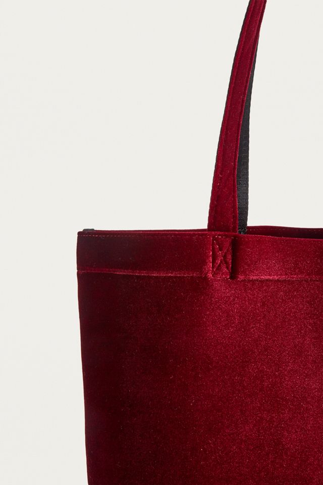 Unite Burgundy Velvet Embossed Tote Bag #4