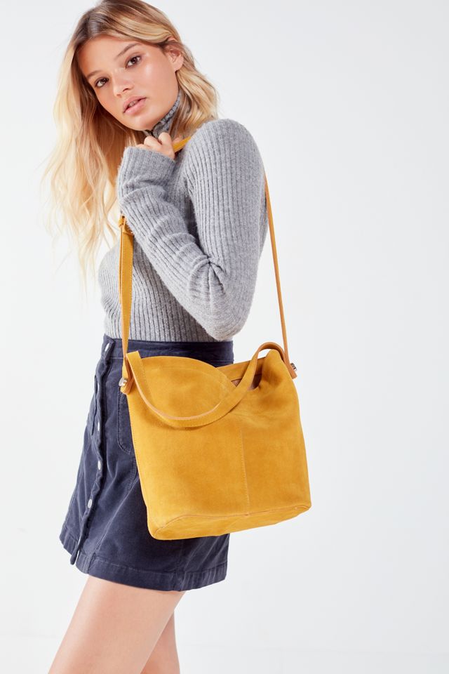 Mustard Suede Bucket Bag #1
