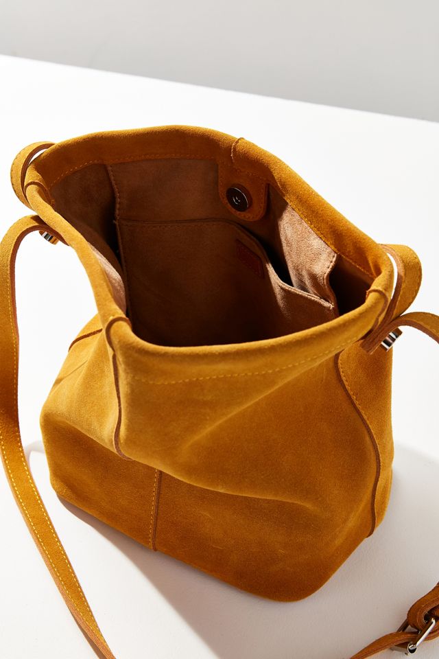 Mustard Suede Bucket Bag #5