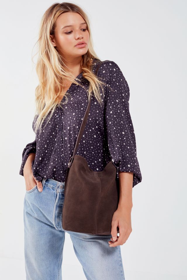 Brown Suede Bucket Bag #1