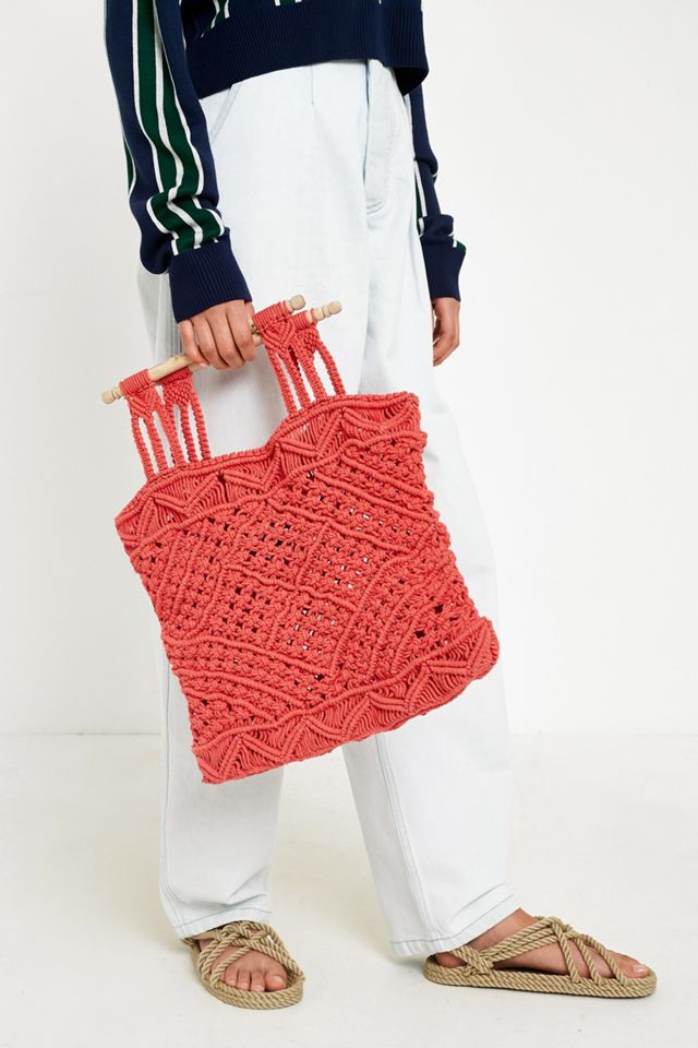 LF - Sac en macramé Marley rouge #1