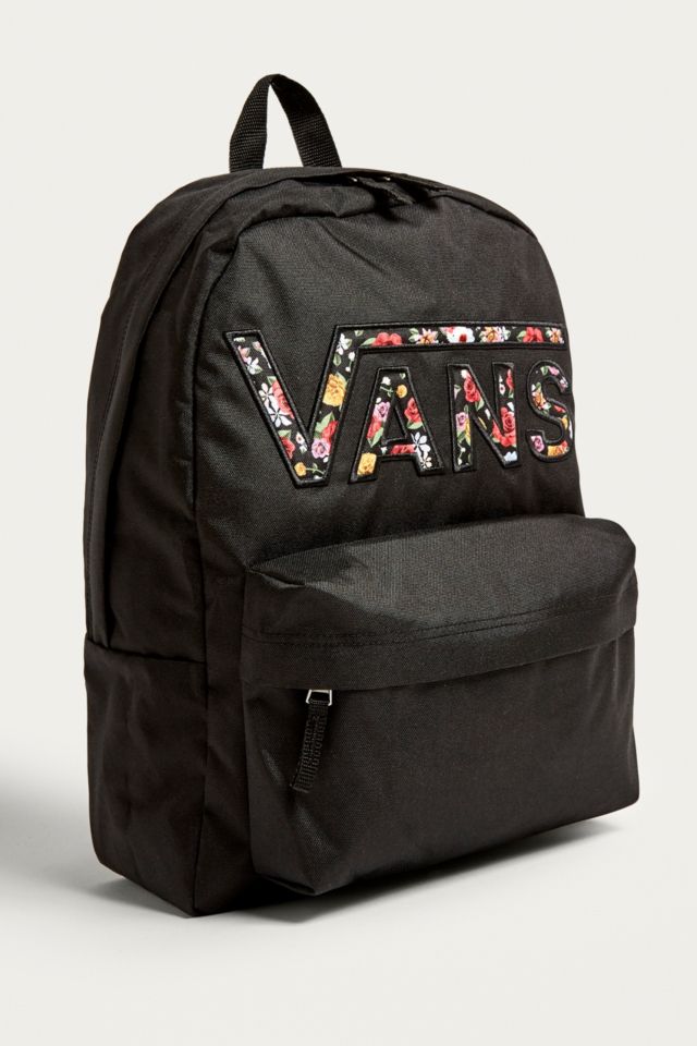 Black vans outlet backpack with flowers